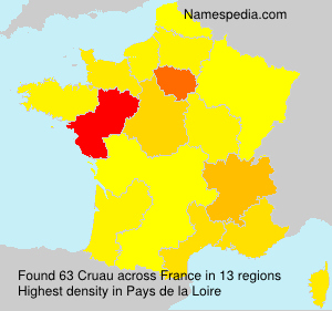 Surname Cruau in France