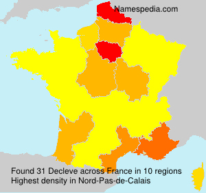 Surname Decleve in France