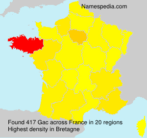Surname Gac in France