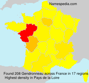 Surname Gendronneau in France