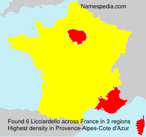 Surname Licciardello in France