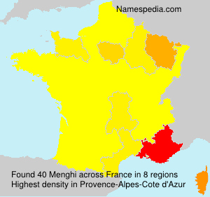 Surname Menghi in France