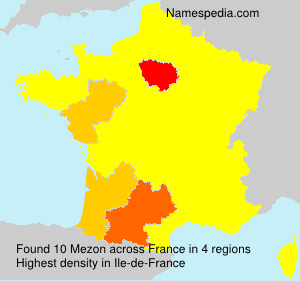 Surname Mezon in France
