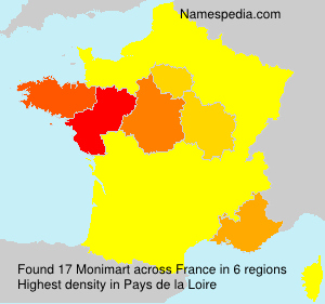 Surname Monimart in France Surname Monimart in France