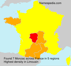 Surname Monzac in France