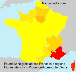 Surname Negretti in France