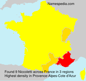 Surname Niccoletti in France
