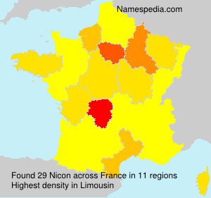 Surname Nicon in France