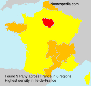 Surname Pany in France