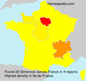 Surname Simonovic in France