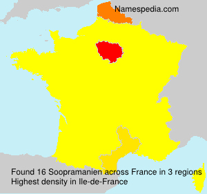 Surname Soopramanien in France