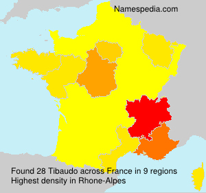 Surname Tibaudo in France