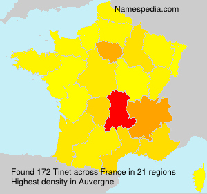 Surname Tinet in France