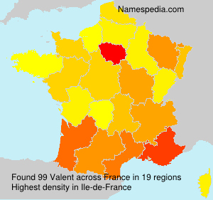 Surname Valent in France