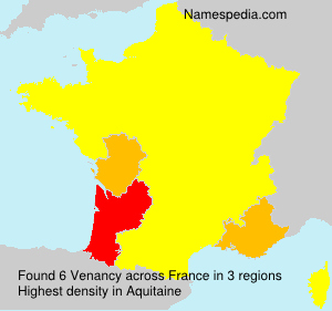 Surname Venancy in France