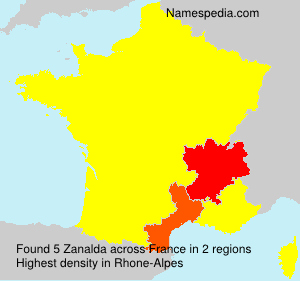 Surname Zanalda in France