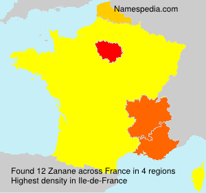 Surname Zanane in France