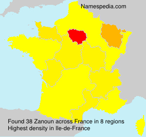 Surname Zanoun in France
