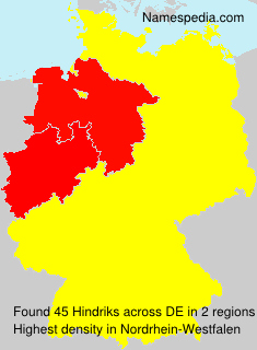 Surname Hindriks in Germany