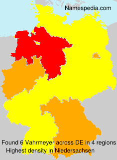 Surname Vahrmeyer in Germany Surname Vahrmeyer in Germany