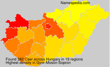 Surname Cser in Hungary