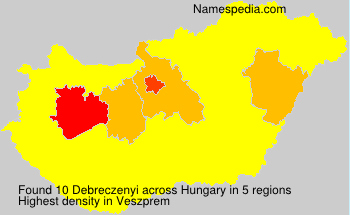 Surname Debreczenyi in Hungary