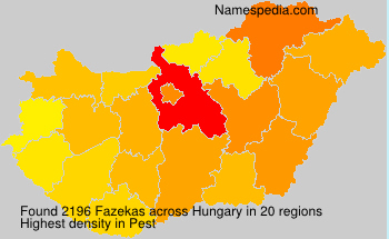 Surname Fazekas in Hungary