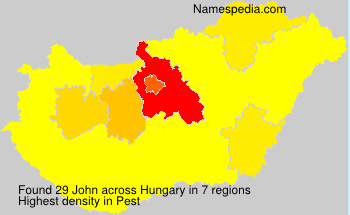 Surname John in Hungary