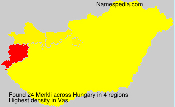 Surname Merkli in Hungary
