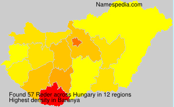Surname Reder in Hungary