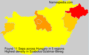 Surname Sepa in Hungary