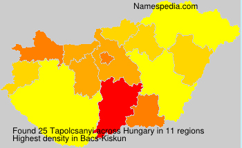 Surname Tapolcsanyi in Hungary