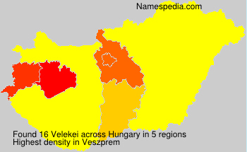 Surname Velekei in Hungary