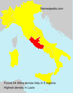 Surname Attilia in Italy