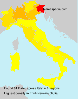 Surname Babic in Italy