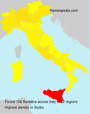 Surname Barbiera in Italy