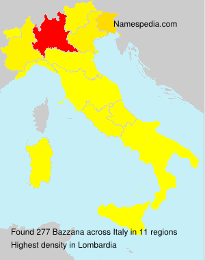 Surname Bazzana in Italy