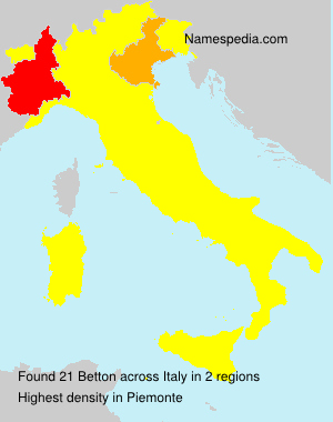Surname Betton in Italy