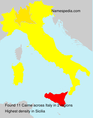 Surname Caime in Italy