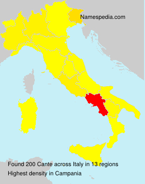 Surname Cante in Italy