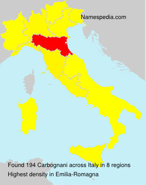 Surname Carbognani in Italy
