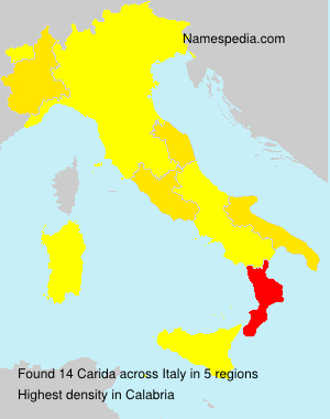 Surname Carida in Italy