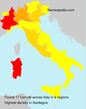 Surname Cerrutti in Italy