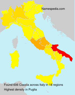 Surname Ciaccia in Italy