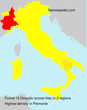 Surname Dequino in Italy Surname Dequino in Italy