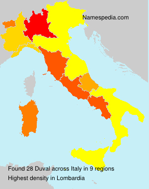 Surname Duval in Italy