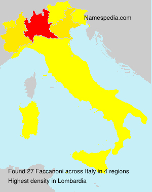 Surname Faccanoni in Italy