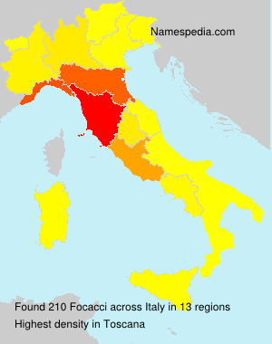 Surname Focacci in Italy