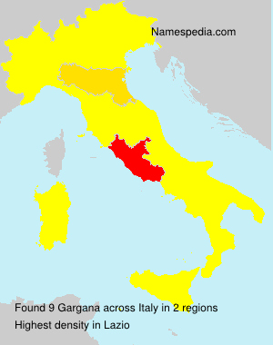 Surname Gargana in Italy