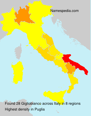 Surname Gigliobianco in Italy